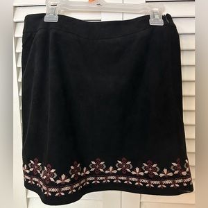 Embroidered Suede skirt, size S